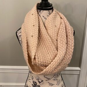 Aeropostale NWT muted pink infinity scarf with gold embellishments